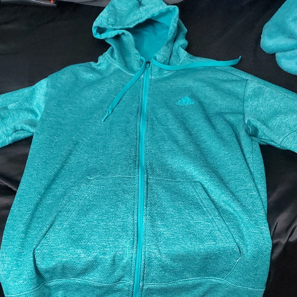 Adidas Turquoise Full-Zip Hoodie